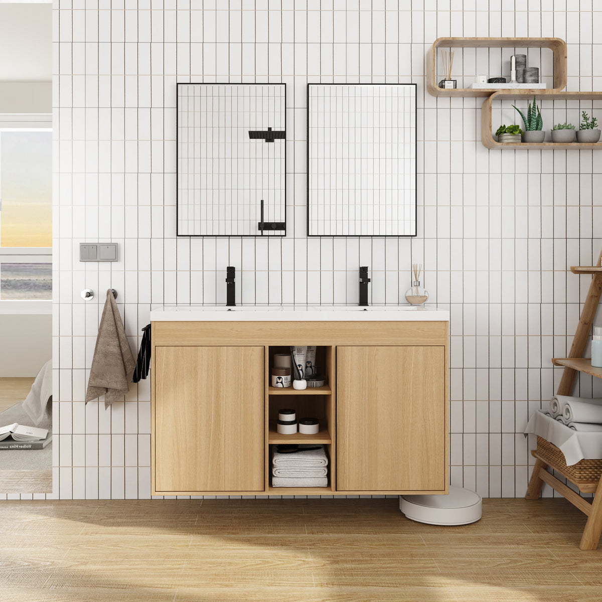 48" Freestanding Bathroom Vanity With Resin Double Sink, photo 2 of 10