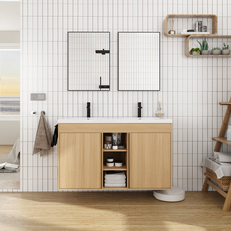 48" Freestanding Bathroom Vanity With Resin Double Sink, photo 2 of 10