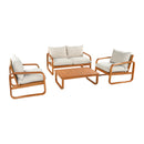 4-Piece Acacia Wood Outdoor Patio Furniture Set with Thick Cushions by HouseOfZazla