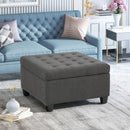 Upholstered Tufted Fabric Storage Ottoman by HouseOfZazla