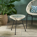 Nusa Modern Rattan Side Table With Tempered Glass Top by HouseOfZazla