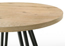 Tate - Round Dining Table With Metal Base - Oak Finish by HouseOfZazla