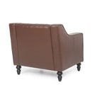 Contemporary Club Chair With Button Tufting And Birch Wood Legs