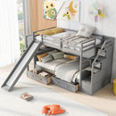 Bunk Bed With Storage Staircase, Slide, Desk, Drawers, And Shelves by HouseOfZazla