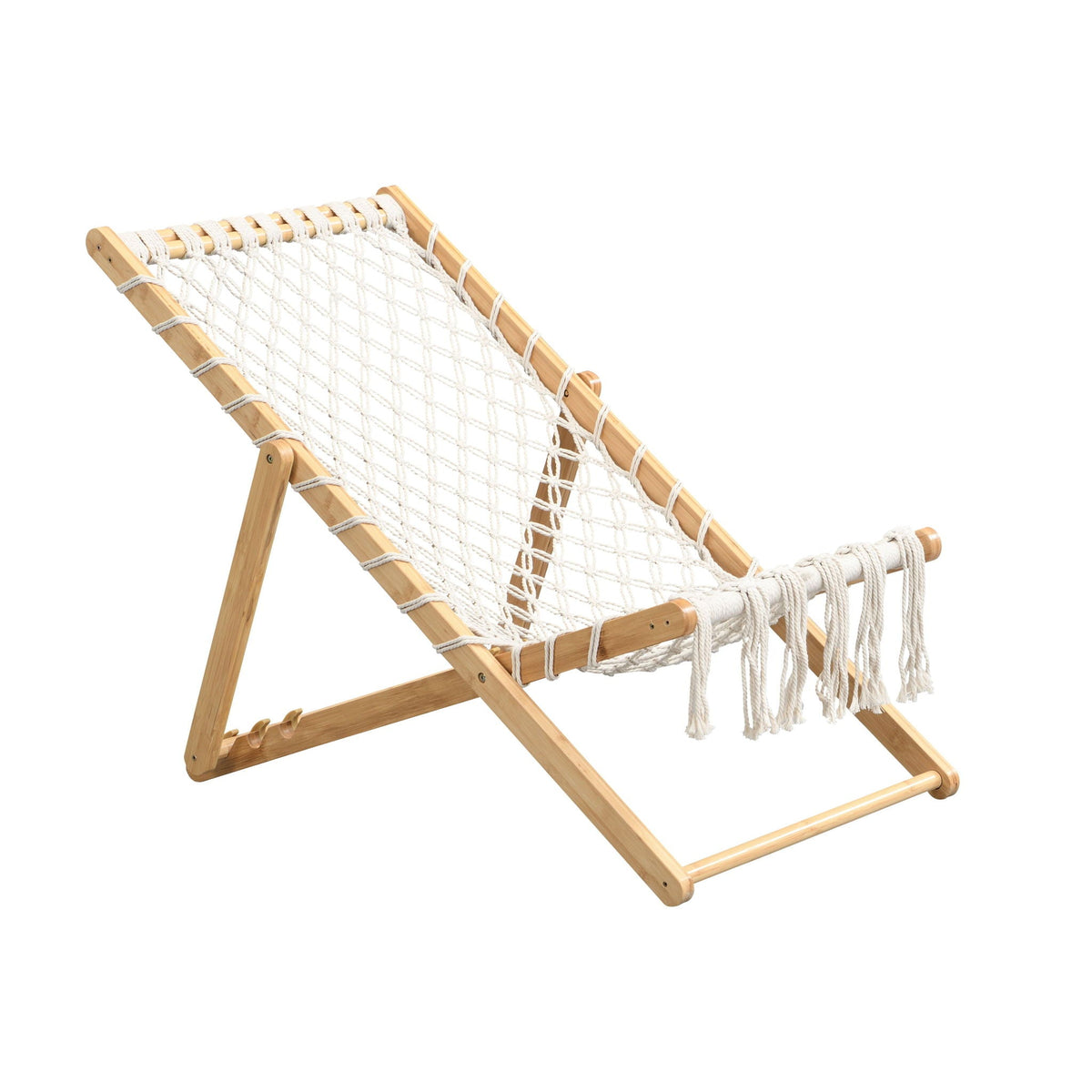 Bamboo Weaving Chair Set With Handwoven Rope For Patio And Living Spaces - Natural, photo 12 of 13