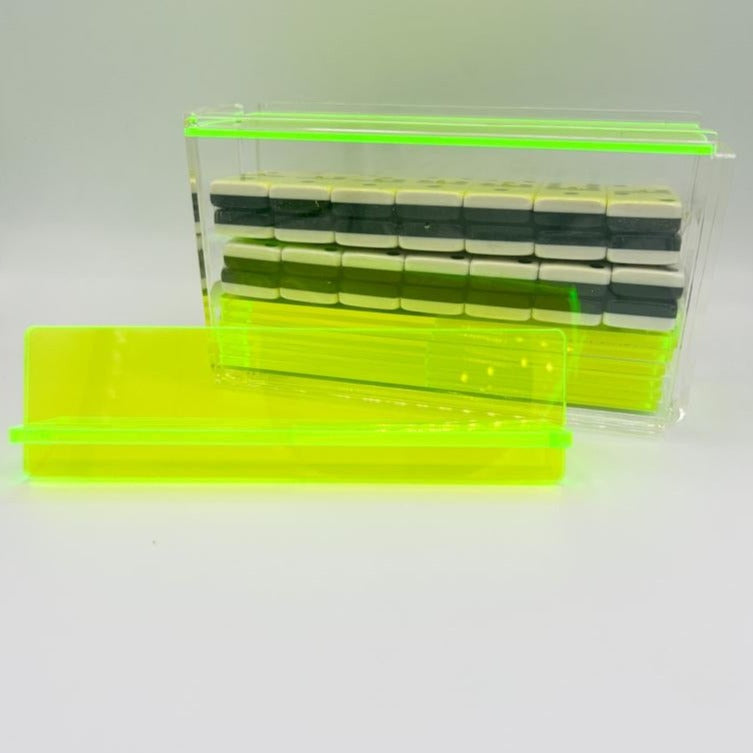 Acrylic Domino Set With Matching Racks