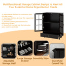 Minimalist Buffet Cabinet With Double Glass Doors And Drawer by HouseOfZazla