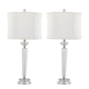 Diamond - Torch Contemporary Crystal Table Lamp (Set of 2) - Clear / Off White / Polished Nickel