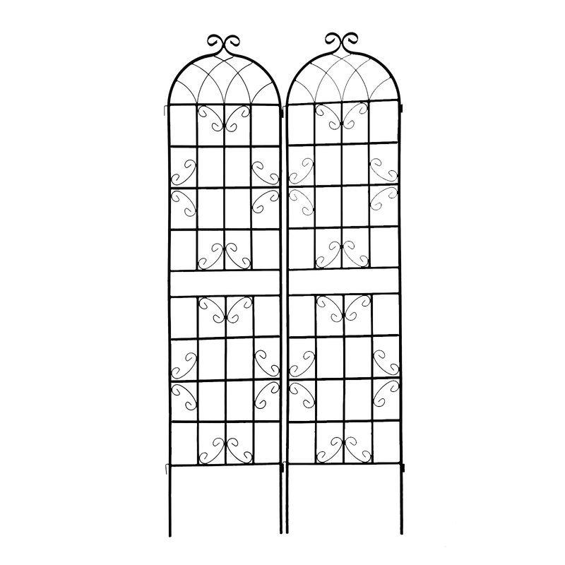 2 Pack Metal Garden Trellis 86.7" x 19.7" Rustproof Trellis for Climbing Plants Outdoor Flower Support White