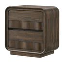 Flair Rounded Edges Nightstand, 2 Drawer Storage - Brown