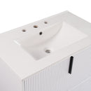 Bathroom Vanity With Ceramic Sink, Fluted Design by HouseOfZazla
