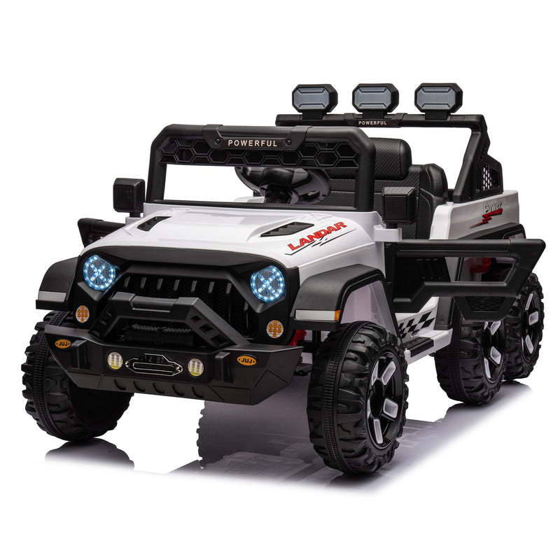 24V Ride On Large PickUp Truck car for Kids,ride On 4WD Toys with Remote Control,Parents Can Assist in Driving,Bluetooth music version,Pickup truck design with spacious storage in the rear.