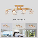 6 Light Crystal Ceiling Light For Dining Room, Modern Ceiling Lamp With Light Fixture For Entryway, Lobby, Kitchen, Bedroom, Living Room, Conference Room, (6*G9 Bulbs Included) by HouseOfZazla