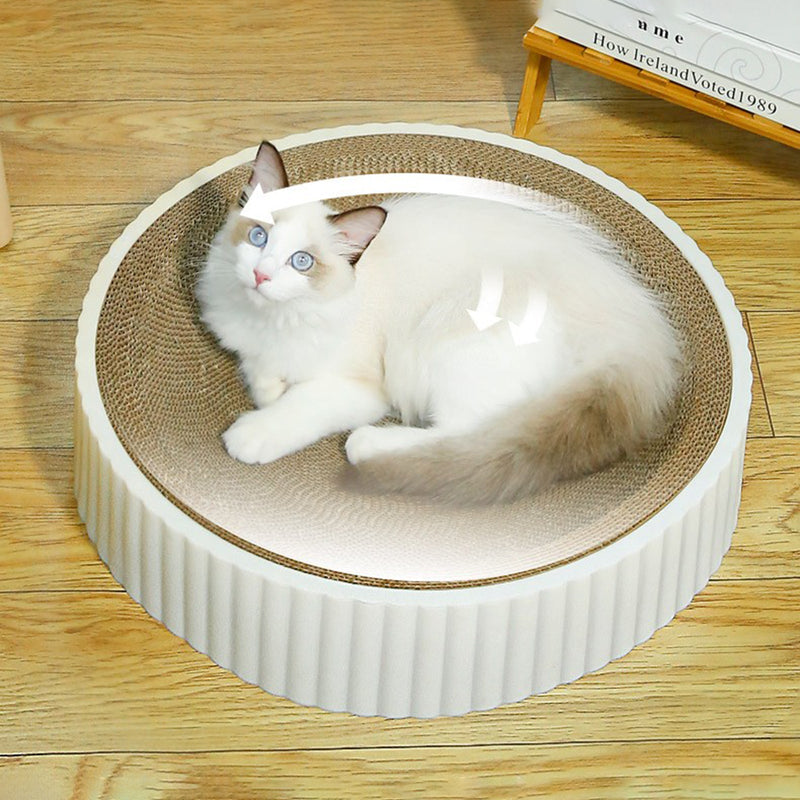 18-Inch Extra Large Cat Scratching Board - Replaceable Paper Core, Round Nest Design for Cozy Cat Naps
