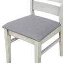 6-Piece Retro 59"L Rectangular Dining Table Set, Table with Unique Legs and 4 Upholstered Chairs & 1 Bench for Dining Room and Kitchen (White)