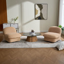 Pumpkin Shaped Swivel Accent Chair, 360 Degree Rotation For Living Room by Unique Piece Furniture