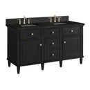 James Martin Lorelai 60" Double Bathroom Vanity, Black Onyx
