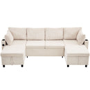 Sectional Sofa Bed With Pull Out Sleeper, USB Ports, Cup Holders by HouseOfZazla