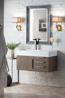 James Martin Columbia 36" Floating Single Bathroom Vanity, Ash Gray