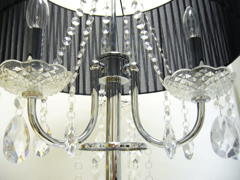 29.5"H BLACK/CHROME CRYSTAL INSPIRED TABLE LAMP (1PC/CTN) (1.58/9.10)