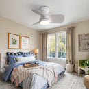 23" Bedroom Ceiling Fan With 3 Color Dimmable 3 ABS Blades Remote Control Dc Motor With 18W Led Light by Unique Piece Furniture