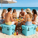 25QT Portable Cooler, Insulated Hard Cooler with Bottle Opener and Cup Holder by HouseOfZazla