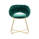 Accent Chairs Set of 2, Velvet Side Chairs with Gold Legs, Mid-Century Upholstered Dining Chairs for Living Room, Kitchen, Bedroom, Beauty Room