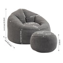 Bedding Bean Bag Sofa Chair High Pressure Foam With Footrest by Unique Piece Furniture