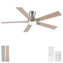 Low Profile Flush Mount Intergrated LED Ceiling Fan With Light And Reversible Quiet Motor by HouseOfZazla
