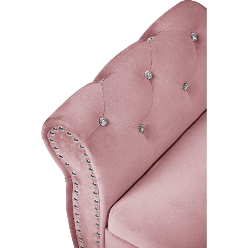 63.38"Velvet Multifunctional Storage Rectangular ottoman bench Comes with crystal buckle Solid Wood Legs with 1 Pillow,Pink