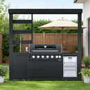 94-Inch 6-Burner Deluxe Stainless Steel Gas Outdoor Kitchen Grill