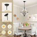 5-Light Convertible White Wood Farmhouse Chandelier