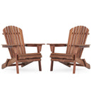 Lounge Patio Chair For Garden Outdoor Wooden Folding Adirondack Chair (Set of 2) Solid Cedar Wood Lounge Patio Chair For Garden by Unique Piece Furniture