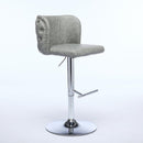 Swivel Barstools Adjusatble Seat Height With Chrome Base, Modern PU Upholstered Bar Stools with the whole Back Tufted, for Home Pub and Kitchen Island,Gray, Set of 2