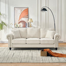 3 Seater Sofa With Tufted Upholstery, Rolled Arms, Nailhead Trim by Unique Piece Furniture