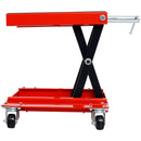 Heavy Duty Motorcycle Lift Jack With Dolly Tray And Wide Deck - Red by HouseOfZazla