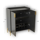 Wine Bar Cabinet With Adjustable Shelf, 2 Door Sideboard With Soft-Closing Hinges And Feet by HouseOfZazla