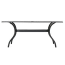 Outdoor Aluminum Dining Table With Lattice Design And Center Umbrella Hole - Black
