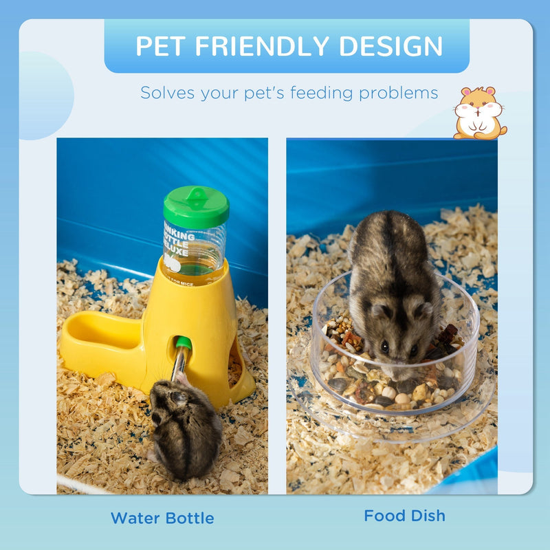 31" Extra Large Hamster Cage with Tubes and Tunnels, 4 Tier Small Animal Cage with Portable Carry Handles, Rat Gerbil Cage with Water Bottle, Food Dish, Exercise Wheel