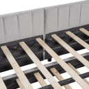 Full Size Upholstered L-Shaped Upholstered Daybed with Twin
Size Pop Up Trundle, Gray