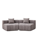 Curved Sectional Sofa With 2 Pillows For Living Room - Gray by HouseOfZazla