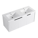 Contemporary Wall Mounted Bathroom Vanity With Resin Double Sink by HouseOfZazla