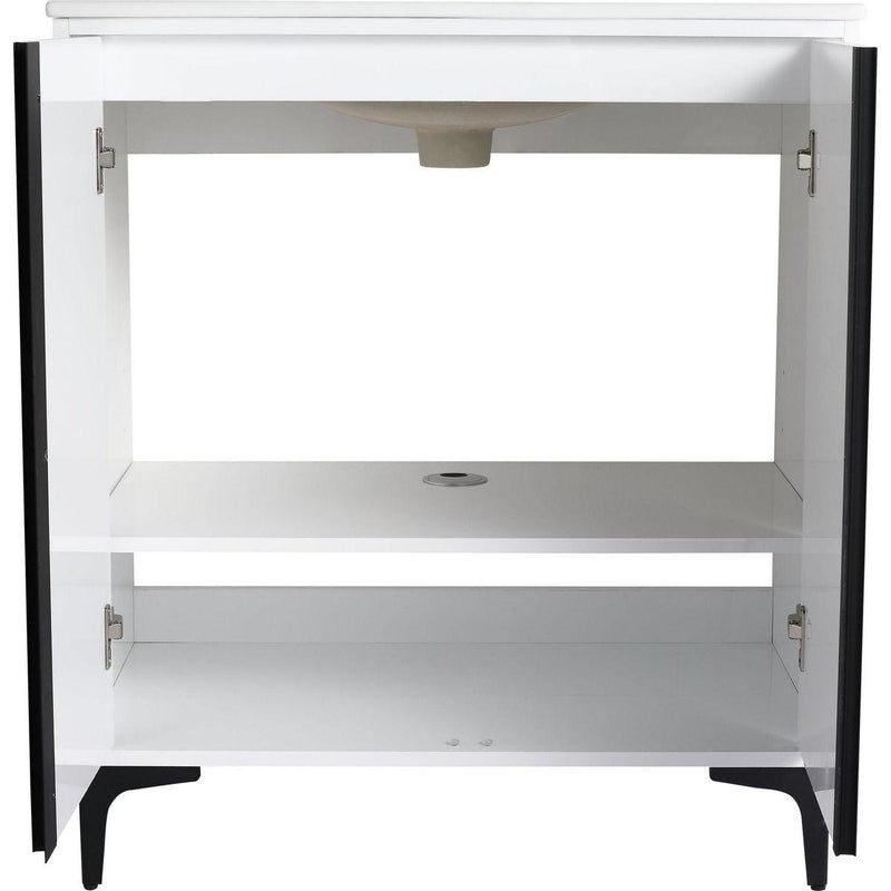 30" Freestanding Bathroom Vanity With Ceramic Sink-BVB06730WH-