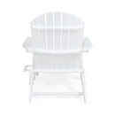 Zenithia Outdoor Foldable Adirondack Chair with 2 Cup Holders, White