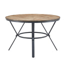 Contemporary Indoor Dining Set With Metal Legs, Birch, And Metal - Black / Natural