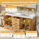 Bathroom Vanity With Double Sink, Soft Close Doors & Drawers Handles - Wood by HouseOfZazla