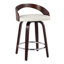 Grotto - Contemporary Fixed Height Counter Stool & Swivel With Round Footrest (Set of 2) by HouseOfZazla
