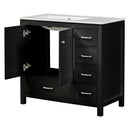 Bathroom Vanity With Ceramic Sink Combo, Abundant Storage Cabinet 2 Soft Close Doors And 5 Drawers by HouseOfZazla