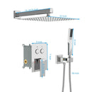 Dual Shower Head System With Square Rain Shower And Rough In Valve by HouseOfZazla