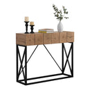 43.31" Luxury Wood Sofa Table, Industrial Console Table for Entryway, Hallway Tables with Two Drawers for Living Room